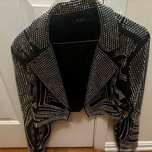 Super studded rhinestone black blazer